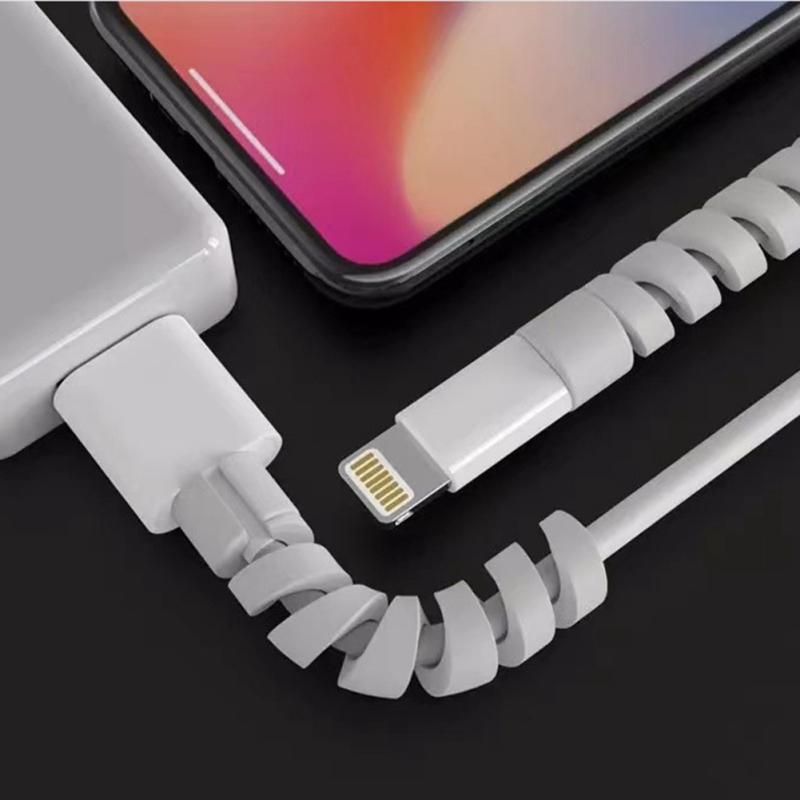 Datenkabel-Schutzhülle, Handy-Ladekabel, bruchsichere Silikonhülle mit Gewinde