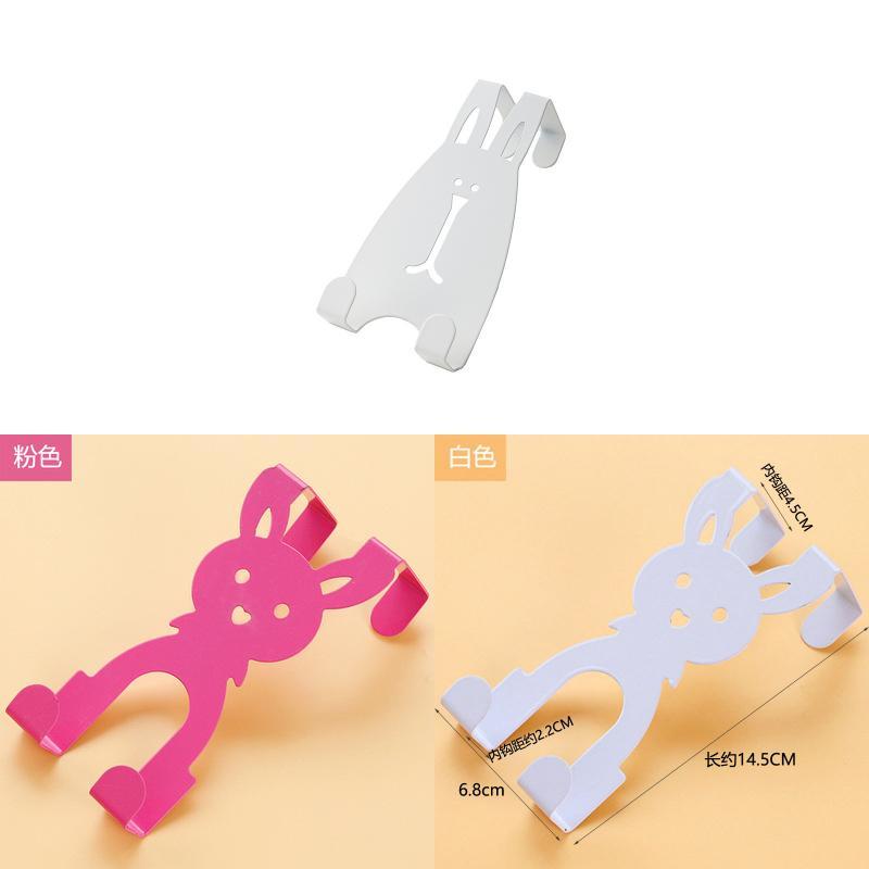 Cartoon Rabbit Door Hook Hangers With Steel Construction For Bedroom Wall Mount Storage