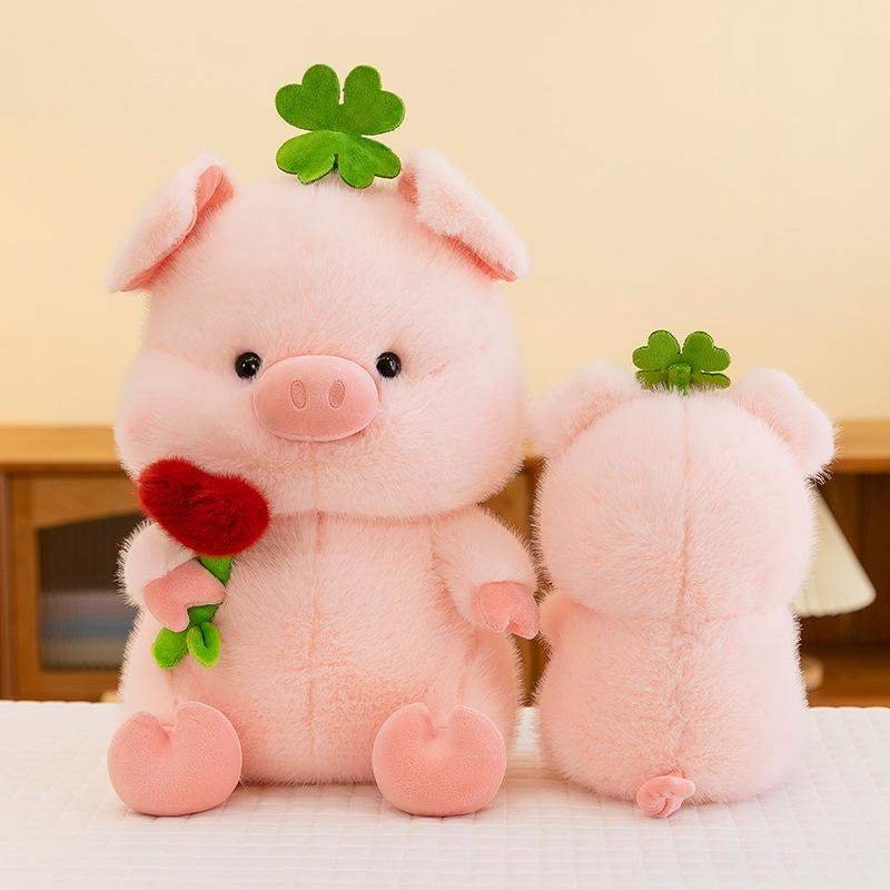 New Cute Little Pig Doll Plush Toy Love Roses Bouquet Girlfriend Birthday Valentine's Day Gift