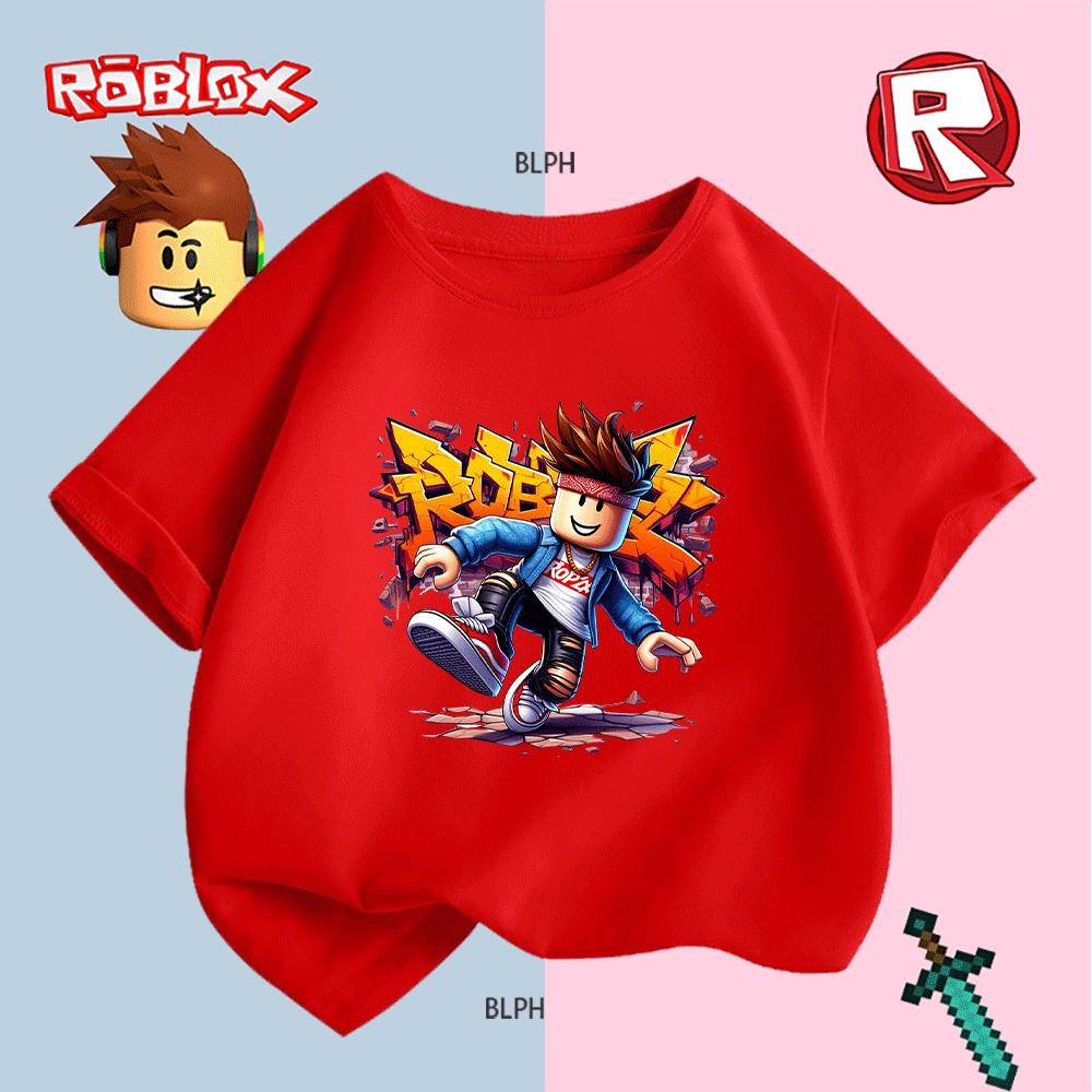 Cool Roblox Character Print Kids T-Shirt Fashion Casual Short Sleeve Tee for Boys Girls Summer Wear