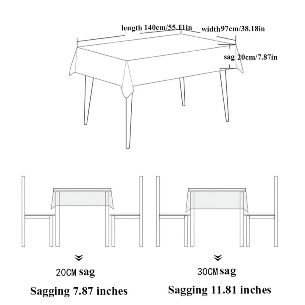 Grey Tablecloth, Waterproof and Oil Resistant, Coffee Table Mat, Home Grid, Wash Free PVC Tablecloth