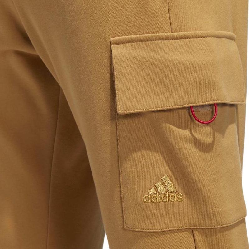 Adidas Casual Mid-Waist Solid Sport Pants Men Bottoms Khaki HC0255