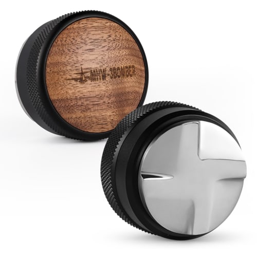 MHW-3BOMBER Coffee Distributor, 58.35mm, Espresso Tamper, 58mm, Stainless Steel with Wooden Lid, T5270L4-OS