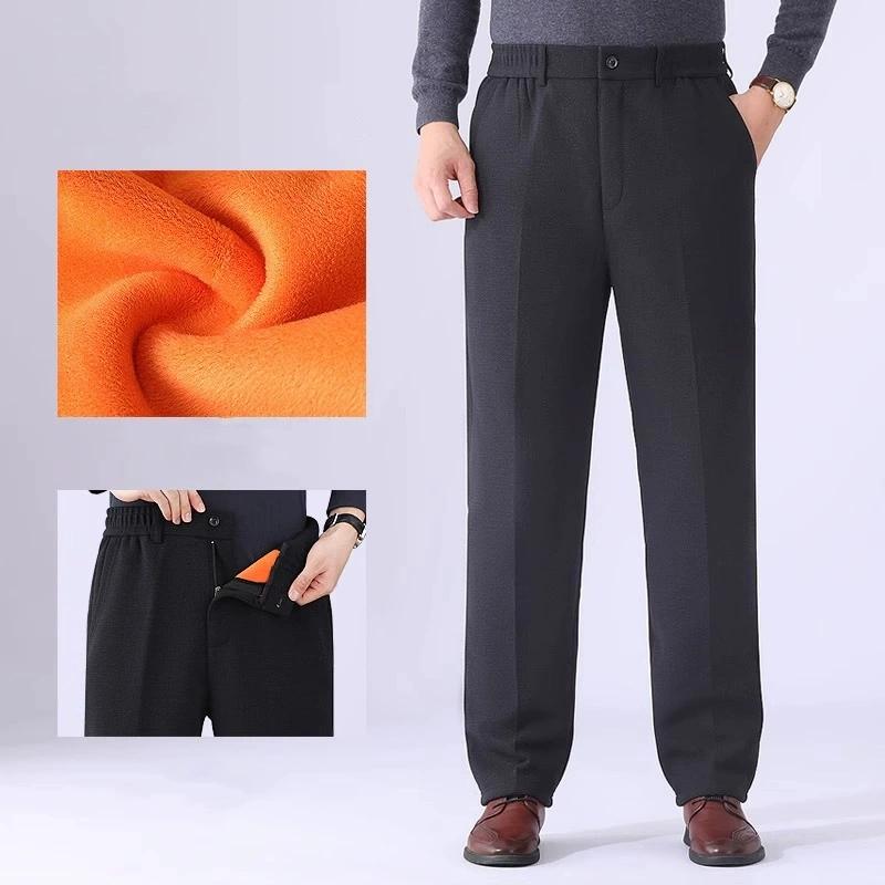 

Мужские зимние теплые брюки с бархатной подкладкой и эластичным поясом для людей среднего и пожилого возраста L