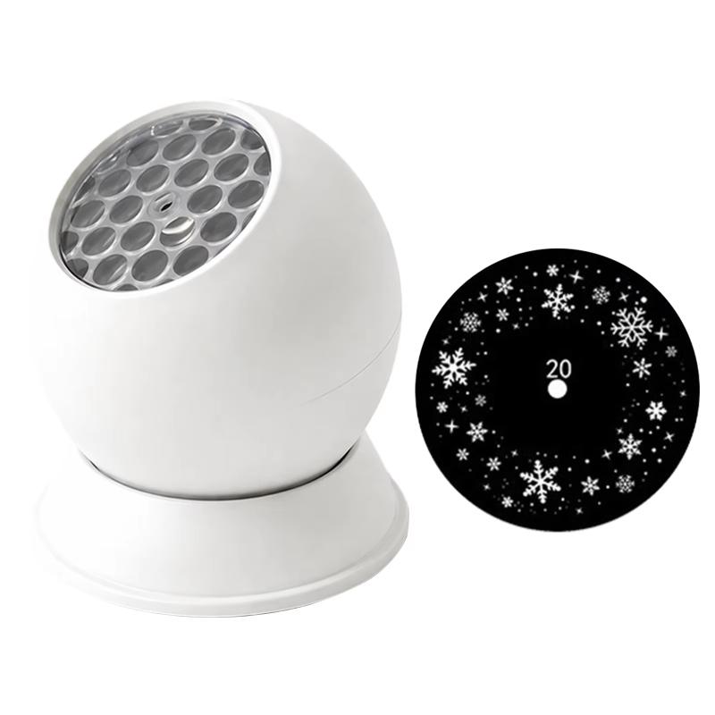 Led Snowflake Christmas Ambient Projector Light Lenses 360 Rotating Base For Bedroom Party Living Room Decor