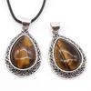 Natural Crystal Agate Water Drop Pendant Semi-Precious Stone Gem Inlaid Alloy Abalone Shell Necklace Crystal Crafts