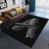 Artistic Letter Carpet Various Styles With Handwritten Brush Stroke Black White Designs NonSlip Rug For Living Room Decor