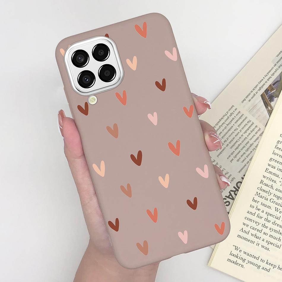 For Samsung Galaxy M33 5G Case Heart Cartoon Silicone Matte Shockproof Phone Cover For SamsungM33 GalaxyM33 M 33 Funda Shell TPU