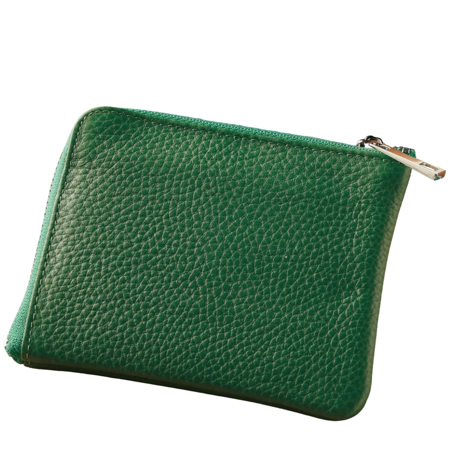 

[smile smile smile] Easy-access L-shaped zipper wallet, slim and compact cowhide leather mini wallet, holds 6 cards, slim, compact, and lightweight,