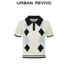 UR Women's Colorblock Argyle Polo Knit Sweater