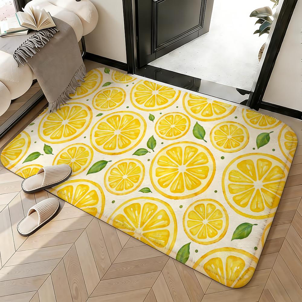 Soft Absorbent Non-Slip Rug Pattern lemon pattern Floor Mat Home Decor Doormat Bedroom Floor Mat Shower Carpet