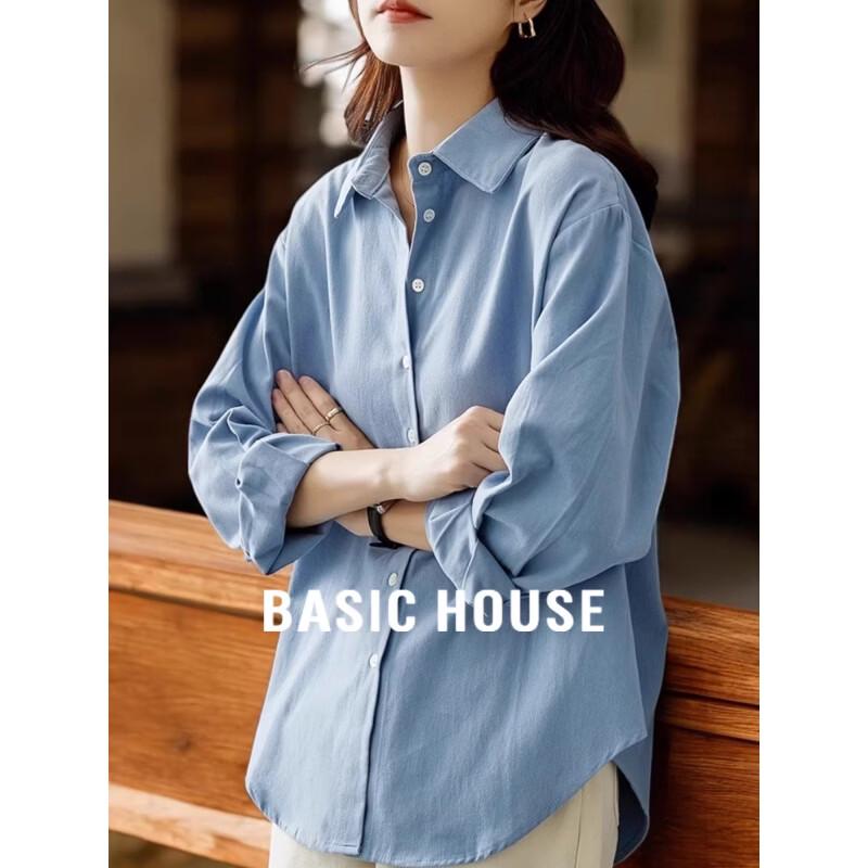 Basic House Women s Cotton Long Sleeve Shirt S