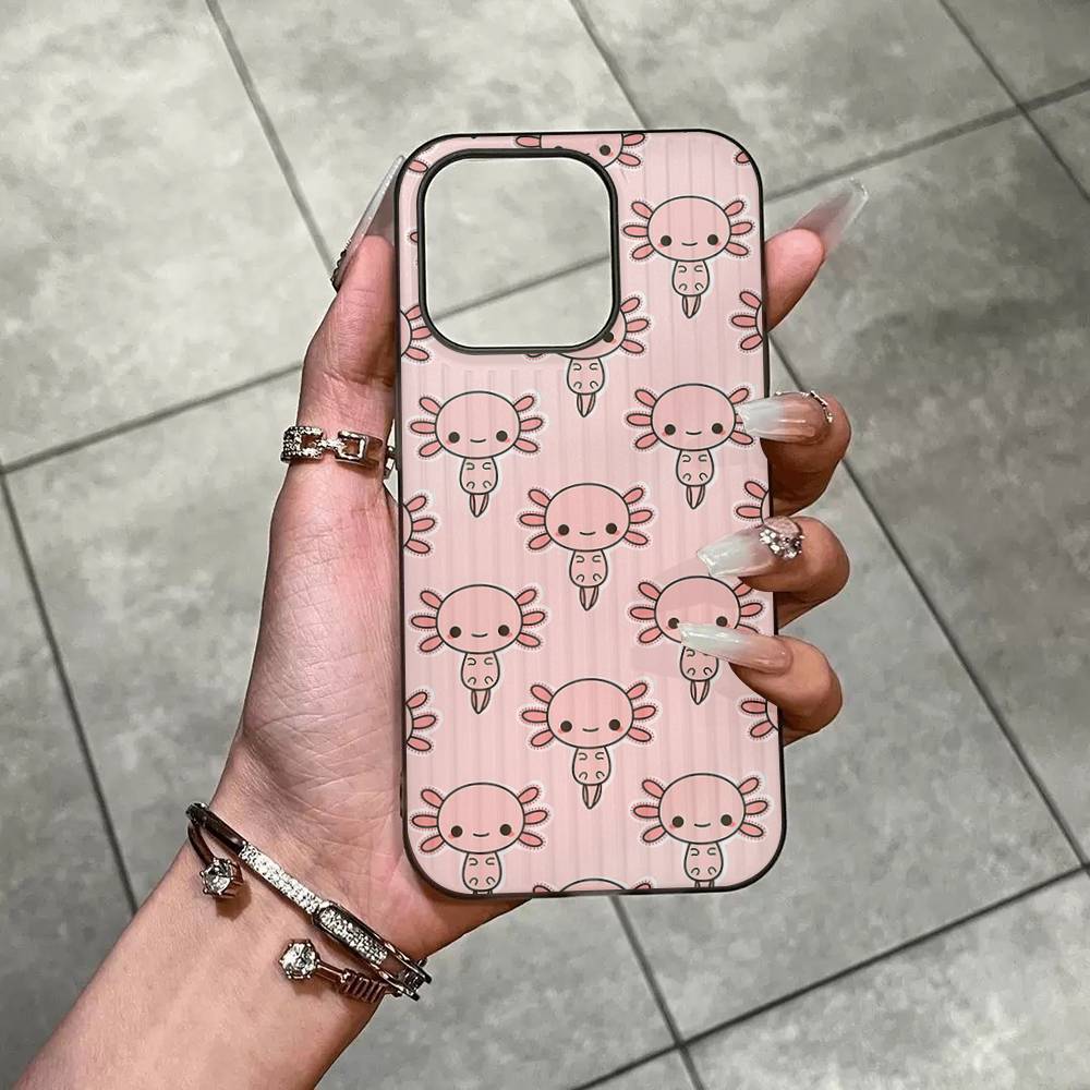 

Cartoon Axolotl Cute For IPhone 17 16 15 14 13 12 11 Pro Max Plus Pro Corrugated Shockproof Matte Phone Cover iPhone 13pro max