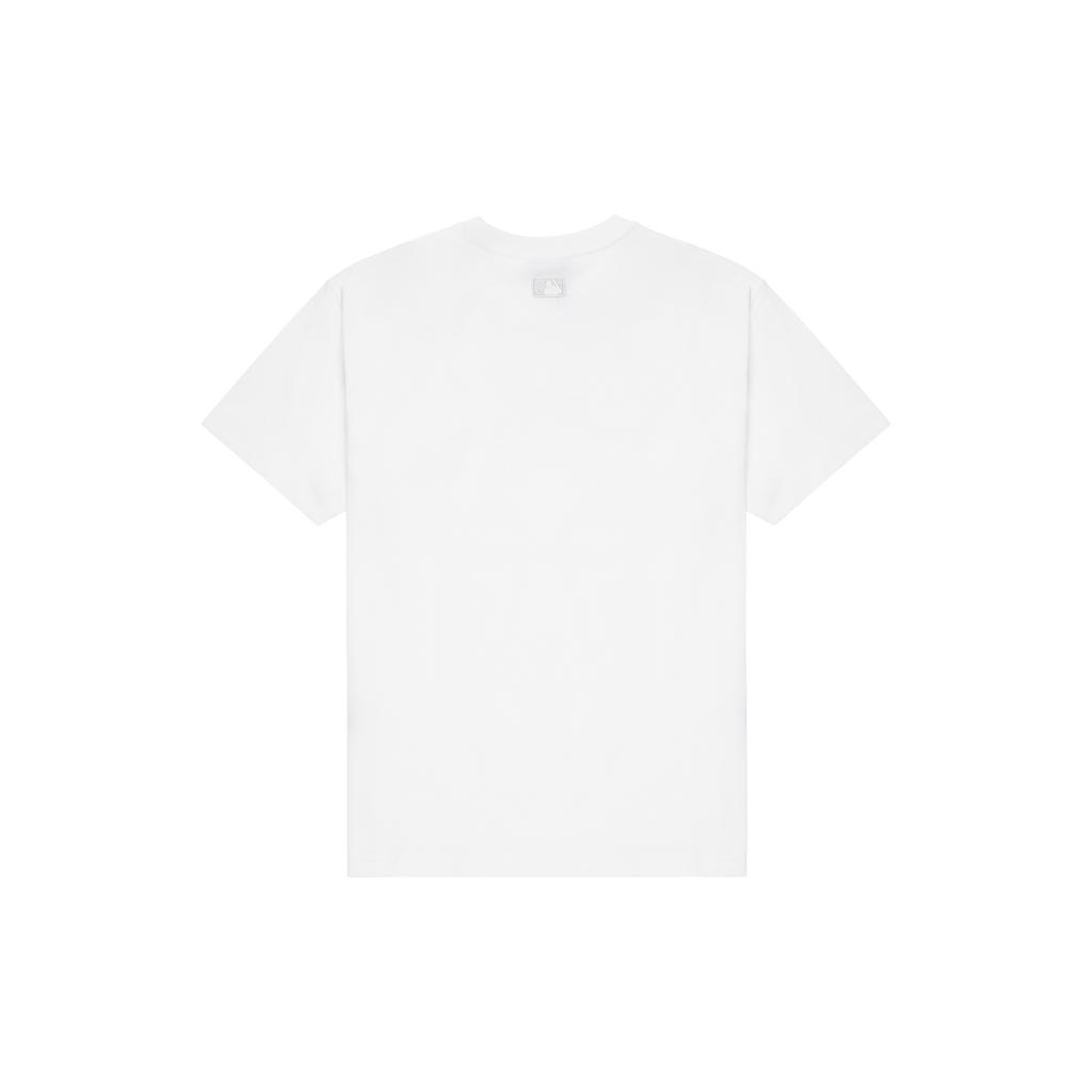 New MLB Set In Sleeve T Shirt Unisex White 3ATSH0133-50IVS