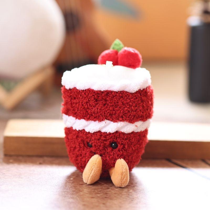 Fruitcake Plush Toy Cartoon Keychain Backpack Pendant Childrens Gift Holiday
