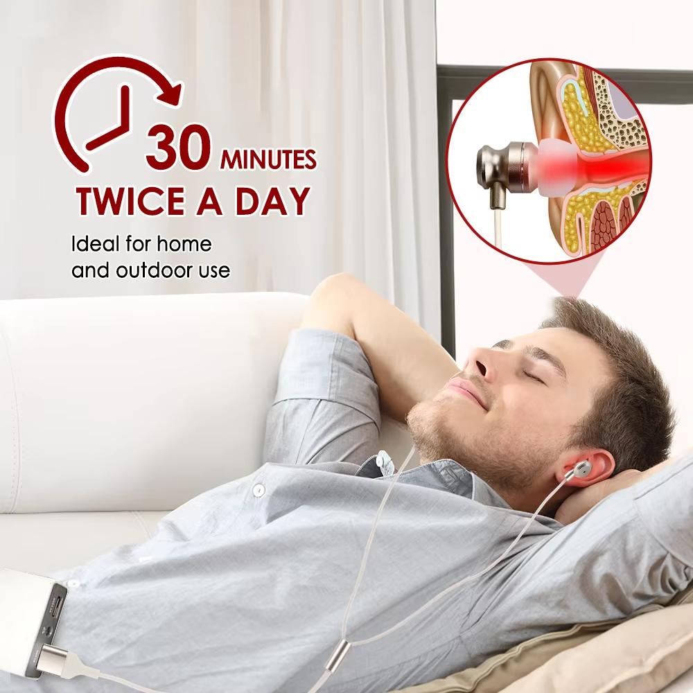 USB Portable Ear Canal Red Light Device - 650nm LLLT Technology for Ear Care and Comfort