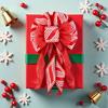 Yousheng Christmas Tree Topper Bow Striped Print Xmas Wreath Gift Bow Christmas Home Indoor Outdoor Decoration