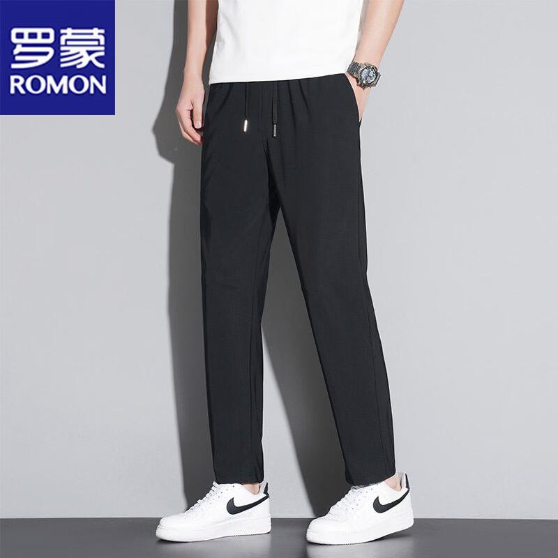 

ROMON Men s Ice Silk Straight-Leg Casual Pants 4XL