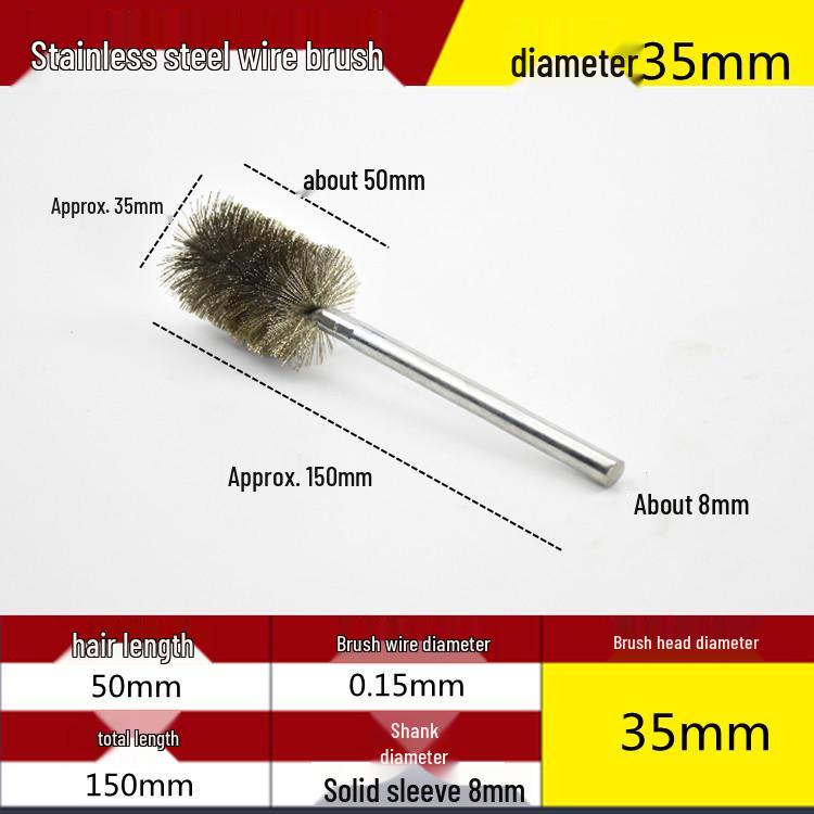 Electric Drill Stainless Steel Pipe Brush with Extended Handle for Polishing, Grinding, Deburring, and Rust Removal