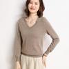 Cashmere Women's 100-Stitch Knit V-Neck Pullover Sweater for Autumn/Winter
