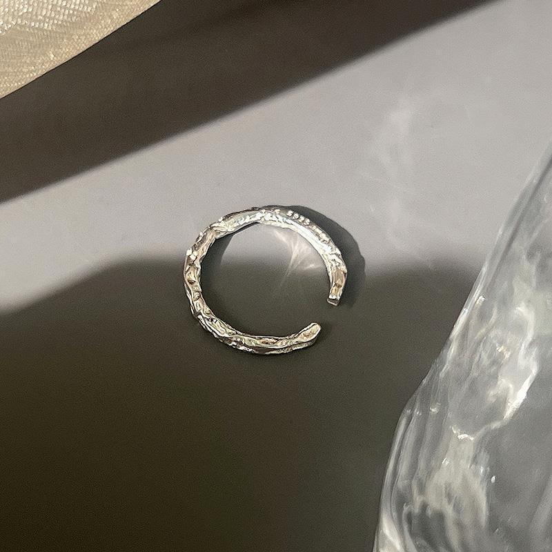 Women s Geometric Water Drop Zirconia Adjustable Ring with Irregular Texture Open adjustable