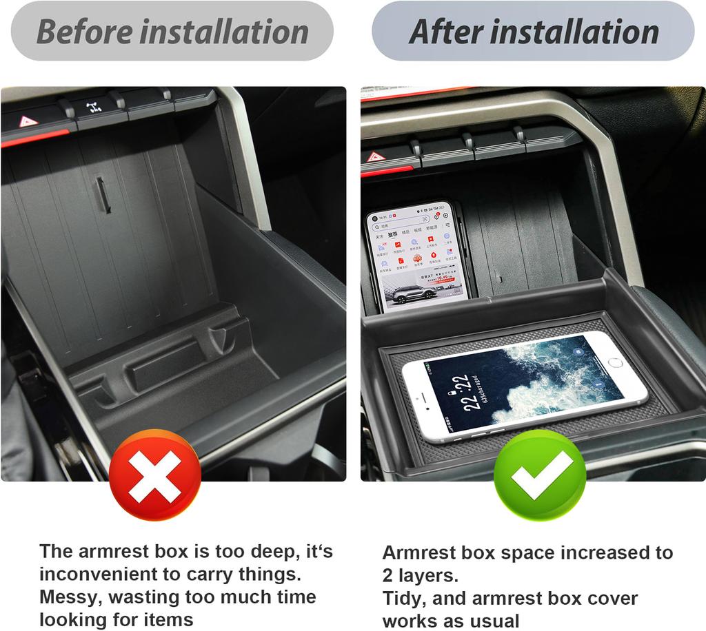 For 2025 2025 2025 2025 Toyota Tundra Limited/SR/TRD Center Console Tray Organizer Armrest Box Storage Interior Secondary Box
