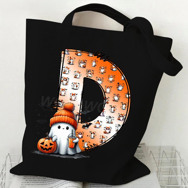 New Halloween 26 Letter Print Fashion Shoulder Bag Multi-function Portable Handbag Casual Versatile