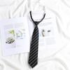 Black Tie Japanese Academy Style No-Iron Shirt with Decorative Bow Tie - Women DK Hand-Knit Grey Stripe for Men