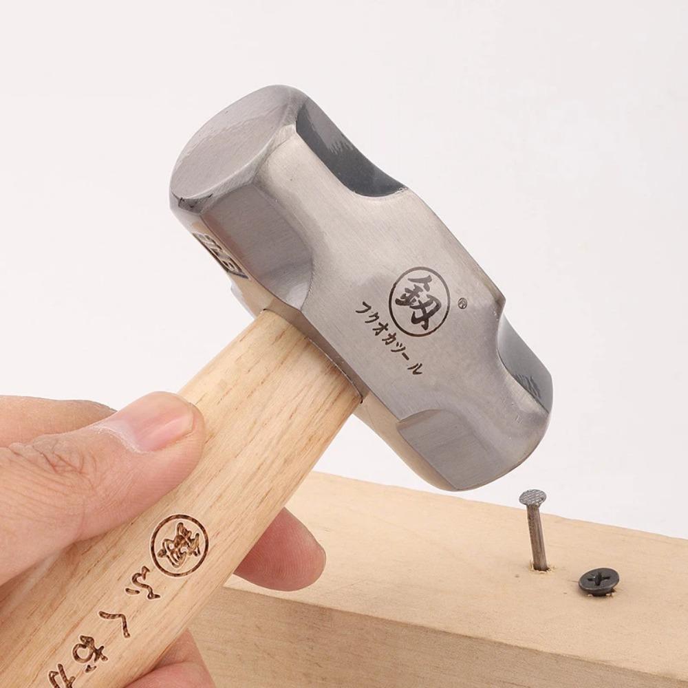 1pc Mini Hammer High Carbon Steel Small Hammer Solid Wood Short Handle Octagonal or Round Head Hammer Small Manual Hardware Tool