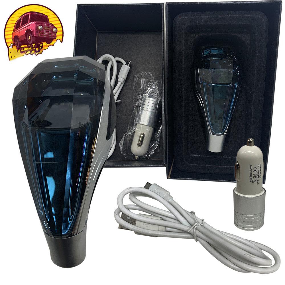 Crystal Touch Activated LED Gear Shift Knob Breathable Light W/ USB Charger VIP Logo