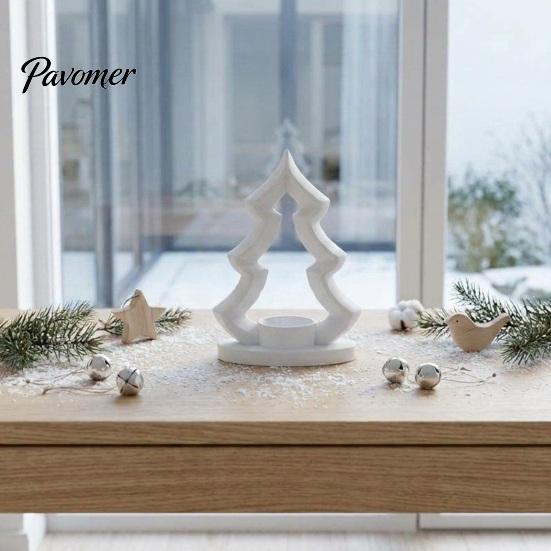 Seasonal Home Decoration Christmas Tree Candle Holder, 3D Printed Tealight Stand, Rustic Minimalist Festive Accessory Farmhouse Dining Table