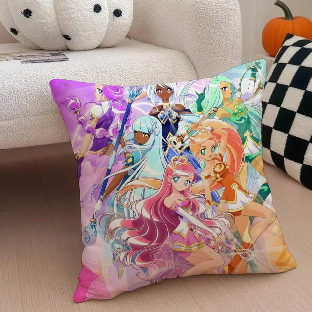 Magical Musical French Anime LLoliRock Cushion Cover Throw Pillow Cover Hidden Button Durable Polyester Chair Cushion