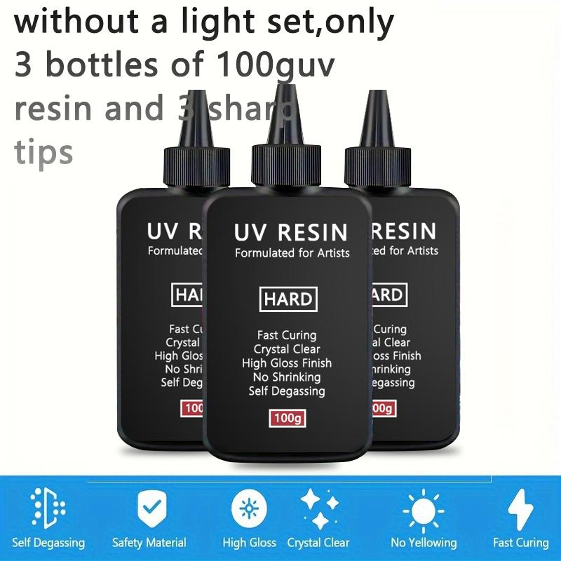 Crystal Clear Hard UV Resin Upgraded Formula Ultraviolet Fast Curing Resin for Jewelry Making, Hard Transparent Solar Cure Resin