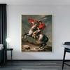 Napoleone di Louis David Dipinto Stampa su Tela Poster Vintage da Parete Equestre Alpi Immagine per Soggiorno Arredamento Casa Cuadros