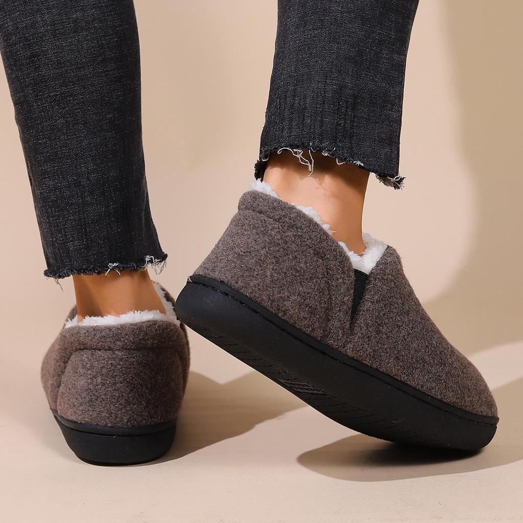 Order A Size Up New House Shoes Casual Women Shoes Winter Indoor Fluffy Home Shoes for Men Outdoor Antiskid High Ankle Furry Slippers