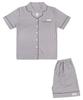 [Pink Zone] Luna Stripe Ash Short-Sleeve Collar Two-Piece Pajamas Set [Shipped from Korea] 100% Authentic