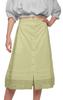 Moomaya Solid Cotton Skirts For Women Button Down A-Line Knee Length Skirts