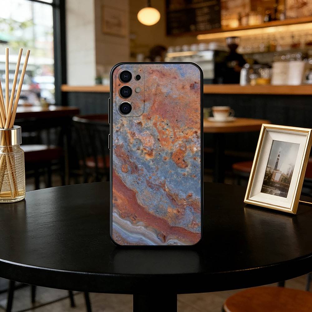 Retro Industrial Style Rusty Phone Case Black Silicone Soft For Samsung S25,S24,S21,S22,S23,S30,Ultra,S20,Plus,Fe,Lite