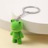 1PC Cute 3D Flocking Frog Keychain Flocked Little Frog Couple Mobile Phone Pendant Car Keyring Earphone Backpack Charms Bag Decor