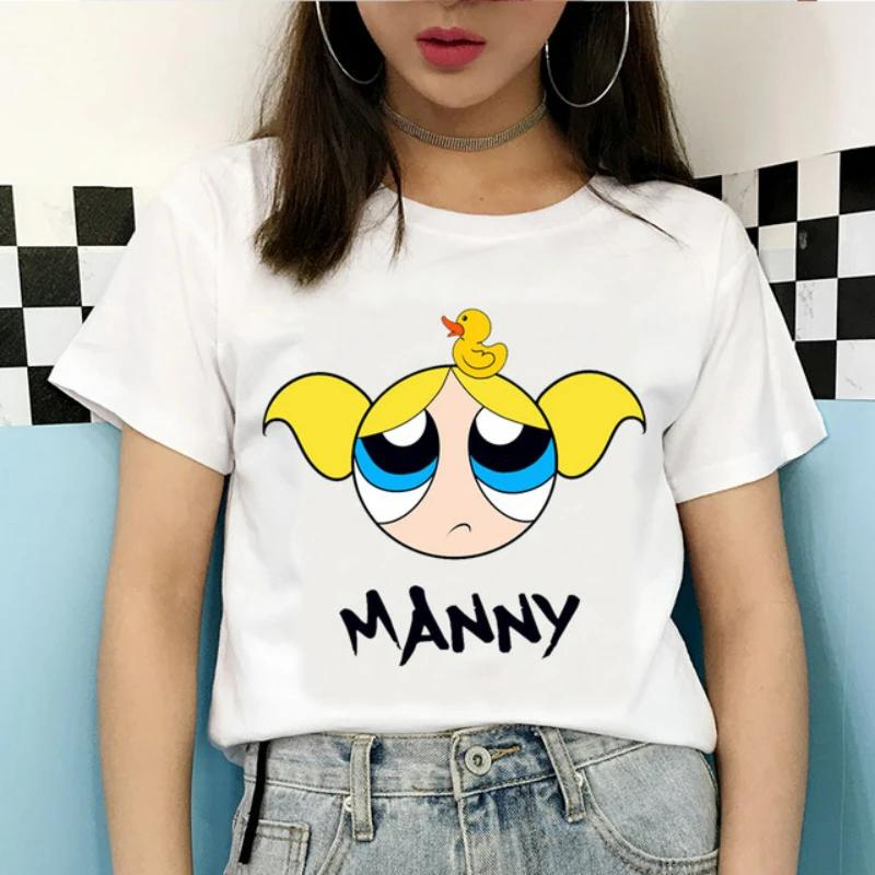 Kawaii The Powerpuff Girls Cartoon Graphic T Shirts Shirt Gift Tshirt Men Women Unisex Tee Short Sleeve Clothes Summer Y2k Tops