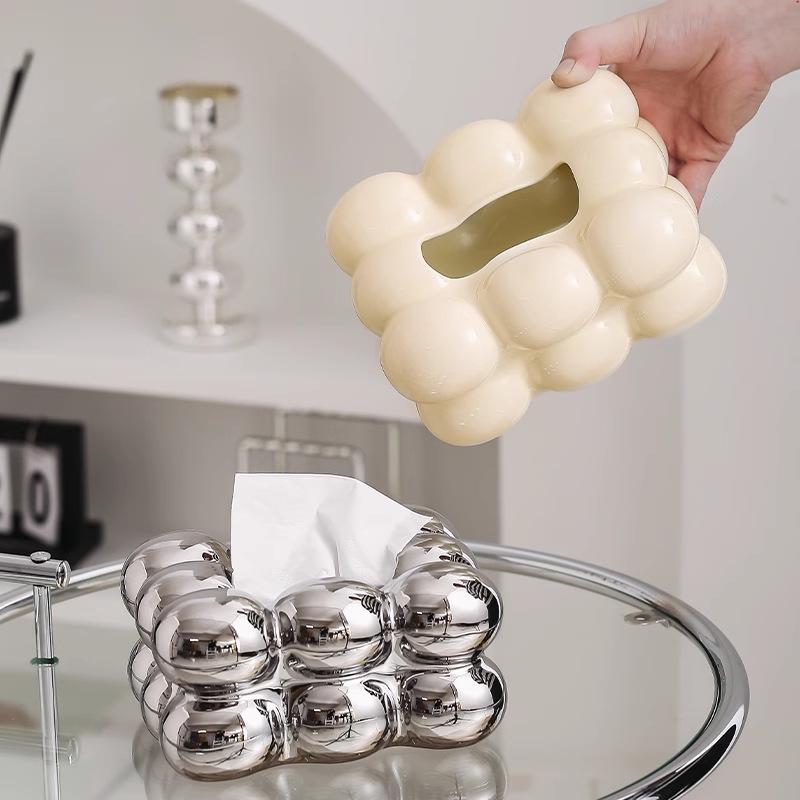 Minimalistická keramická krabička na kapesníky - Luxusní dávkovač papírových ubrousků do obývacího pokoje a domácí dekorace