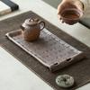 Rough Pottery Retro Old Rock Mud Tea Tray Kung Fu Tea Set Ceramic Tray Tea Table Desktop Rectangular Retro Home Dry brewingPlate