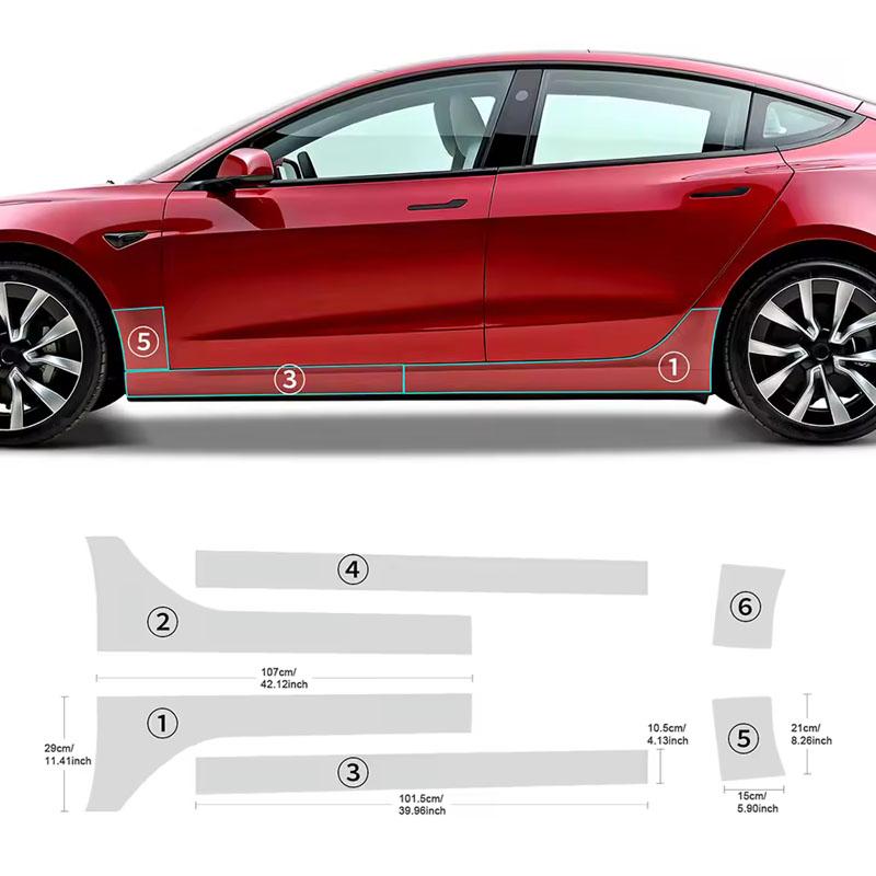 TPU PPF Protective Film Kit for Tesla Model 3 2017-2024 Car Front Rear Door Paint Protection Transparent Sticker Auto Decal