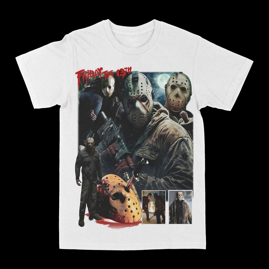 2025 Full Time Jason Voorhees Patterned Printed T-shirt Summer Pure Cotton Men's and Women's T-shirts Short Sleeves