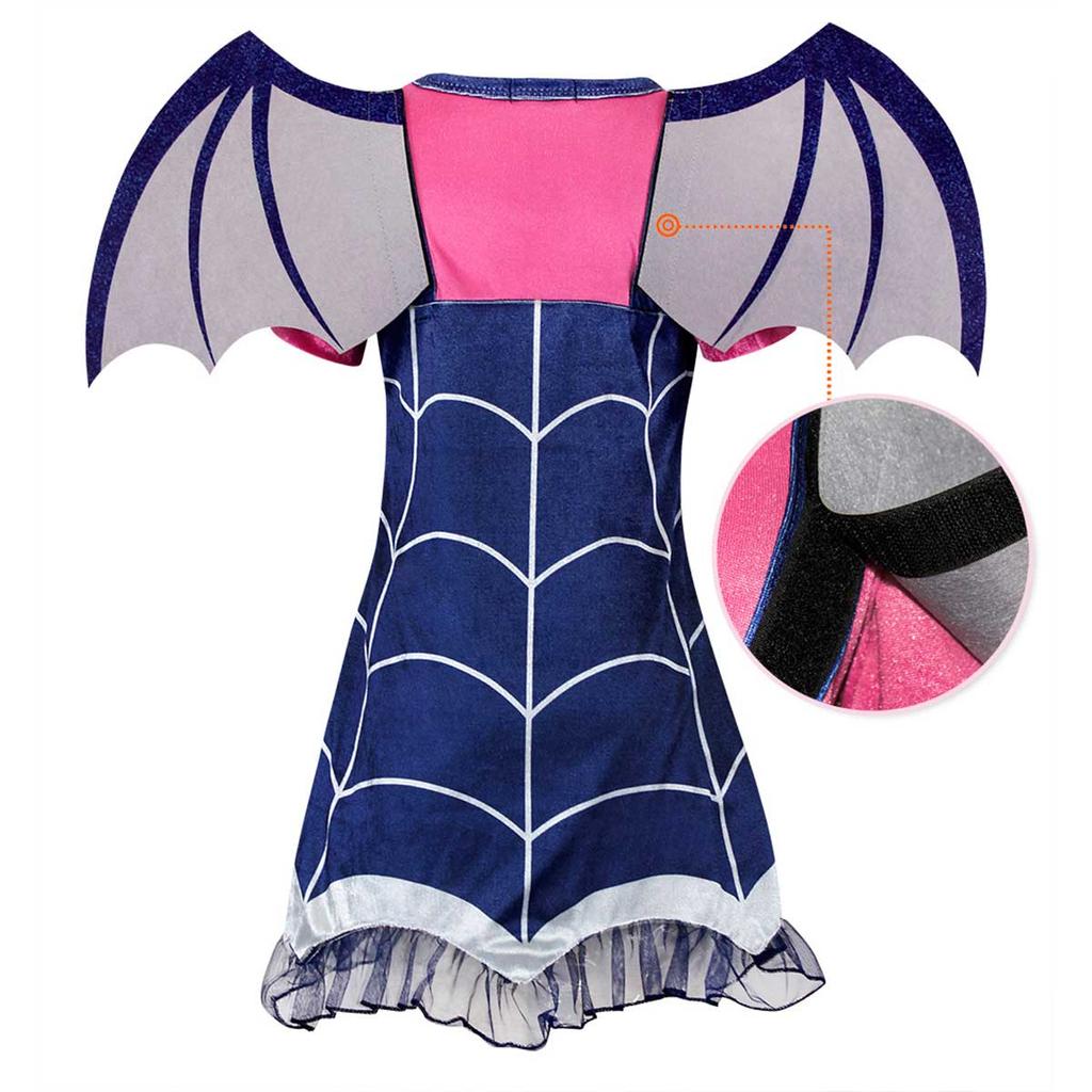 Costume de Chauve-souris Vampirina pour Enfants Filles Robe Princesse Vampirina avec Ailes de Chauve-souris et Bandeau pour Petites Filles Halloween Cosplay