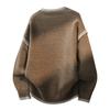 Mens Oversized Crew Neck Long Sleeve Knit Sweater With Jacquard Winter Warm Casual Top Teens