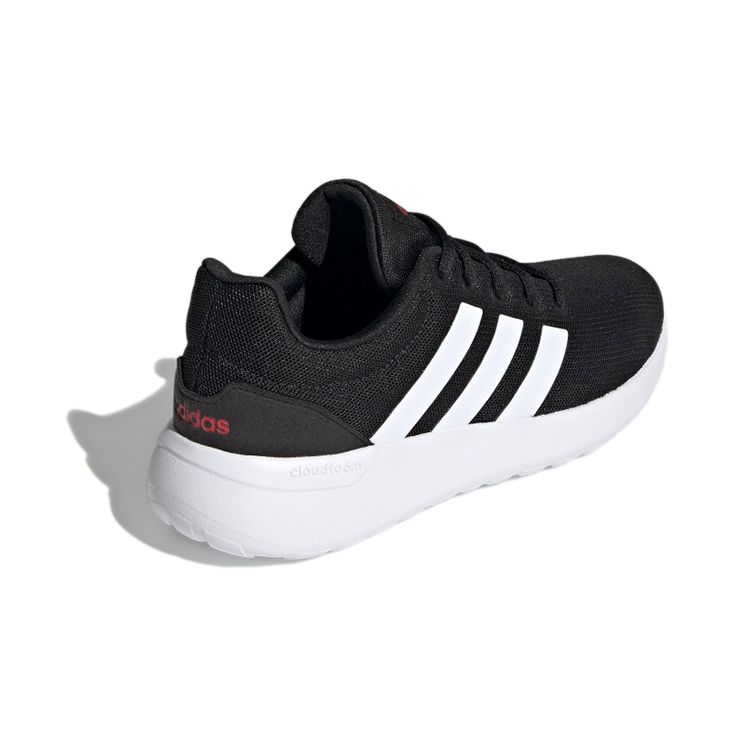 adidas Lite Racer CLN 2.0 J Black White Kids Sneakers Core-Black Cloud-White Scarlet GZ7739