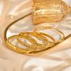 Fashion Twist Chain Stainless Steel Bangle Bracelet for Women Minimalist Vintage Irregular Cuff Bracelets Openable Jewelry Gifts