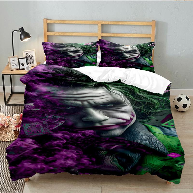 Clown villain 3pcs Bedding Set,Including 1pc Duvet Cover And 2pcs Pillowcases Perfect Gift for Christmas,Ideal for Bedroom, Dormitory