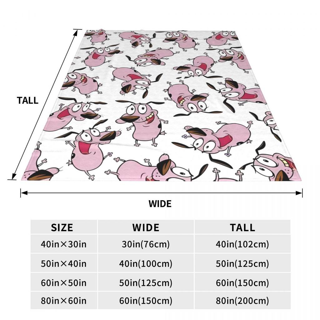 Warm Soft Blanket Travel Cowardly Dog C-Courage Collage Bedding Throws Flannel Bedspread For Home Decor Aesthetic Sofa Bed Cover